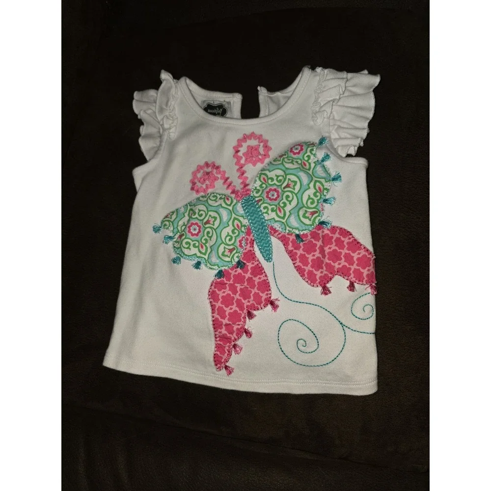 Mud‎ pie butterfly spring outfit top and flared leggings size 3t